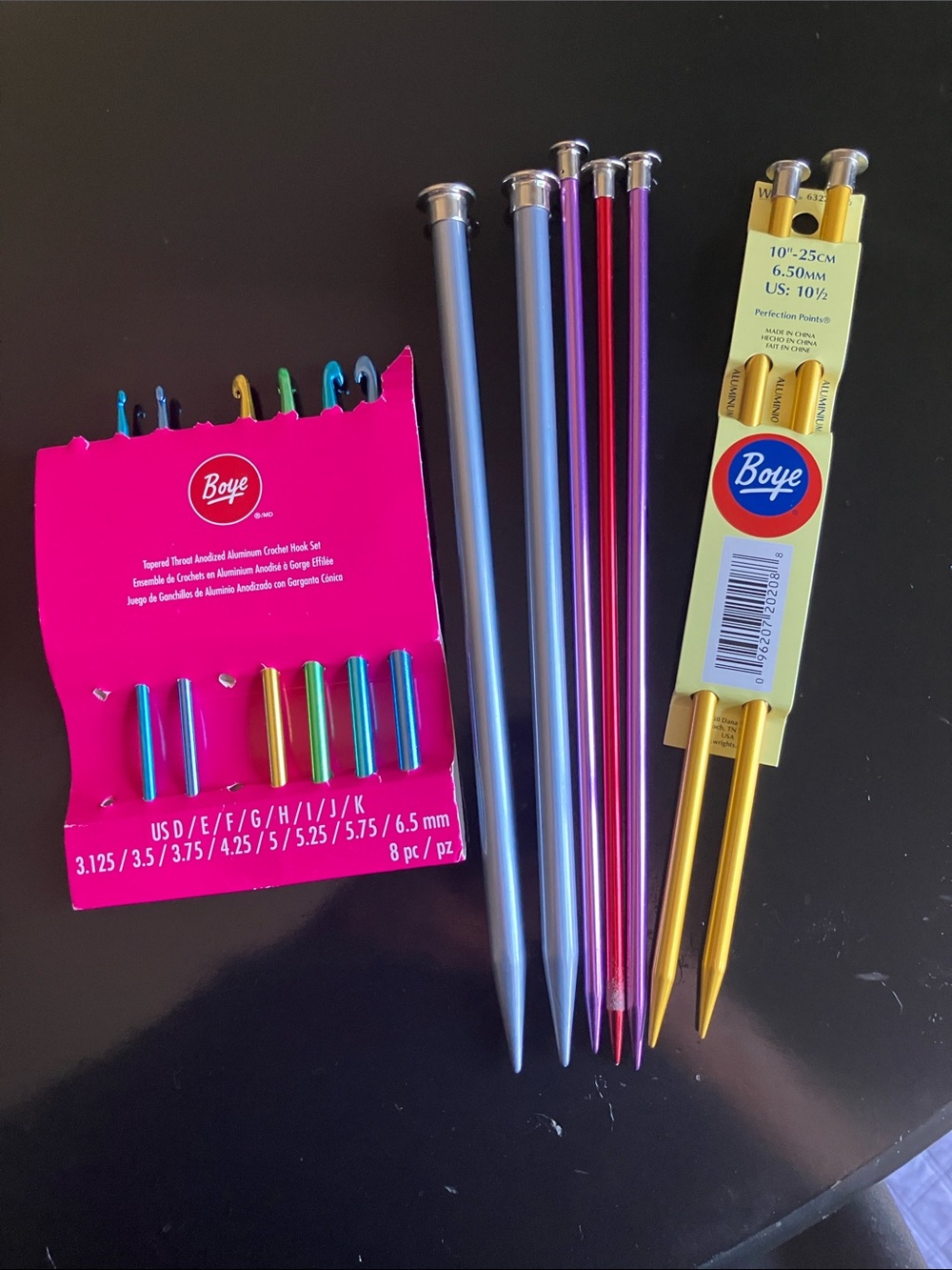 Boye Aluminum Knitting Needle and Crochet Hook Set - Gold, Silver & Pink
